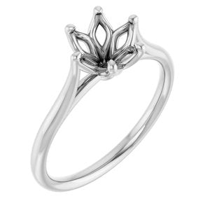 Platinum 7 mm Round Engagement Ring Mounting  