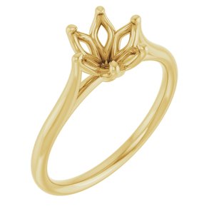 18K Yellow Gold 7 mm Round Engagement Ring Mounting