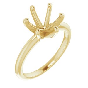 14K Yellow Gold  8.8 mm Round Solitaire Engagement Ring Mounting