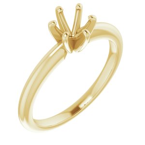 14K Yellow Gold 5.2 mm Round Solitaire Engagement Ring Mounting   