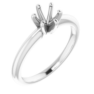 14K White Gold 5.2 mm Round Solitaire Engagement Ring Mounting
