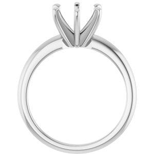 Platinum  8 mm Round Solitaire Engagement Ring Mounting