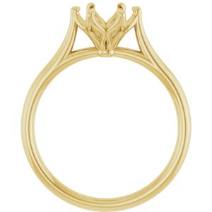 18K Yellow Gold 7 mm Round Engagement Ring Mounting