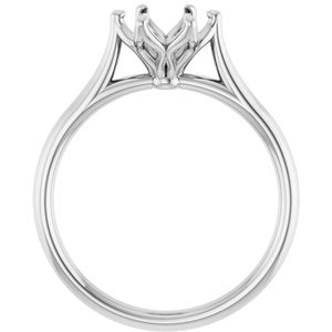Platinum 7 mm Round Engagement Ring Mounting  