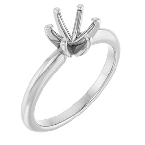 Platinum  6.5 mm Round Solitaire Engagement Ring Mounting