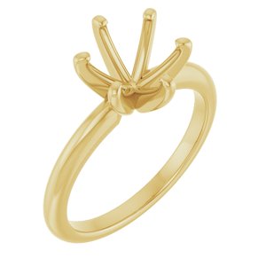 18K Yellow Gold  8.2 mm Round Solitaire Engagement Ring Mounting