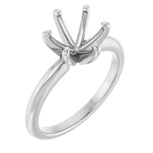 Platinum  8.2 mm Round Solitaire Engagement Ring Mounting