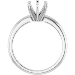 Platinum  8x6 mm Oval Solitaire Engagement Ring Mounting