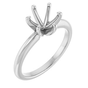 Platinum  7.4 mm Round Solitaire Engagement Ring Mounting