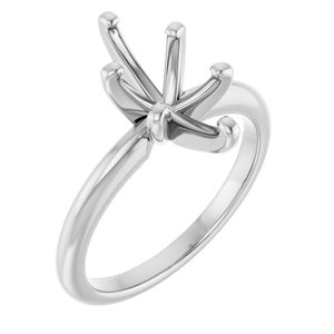 14K White Gold  12x6 mm Marquise Solitaire Engagement Ring Mounting