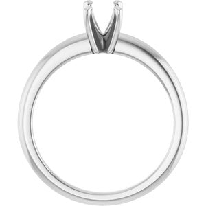 Platinum  6x4 mm Emerald Solitaire Engagement Ring Mounting