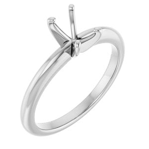 Platinum  6x4 mm Emerald Solitaire Engagement Ring Mounting
