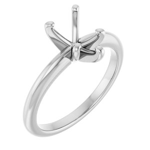 14K White Gold  9x6 mm Pear Solitaire Engagement Ring Mounting