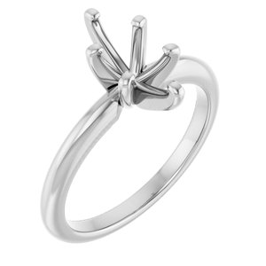 14K White Gold  10x5 mm Marquise Solitaire Engagement Ring Mounting