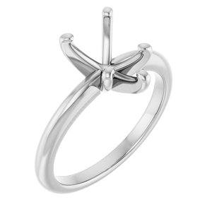 14K White Gold  10x7 mm Pear Solitaire Engagement Ring Mounting
