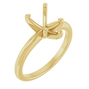 18K Yellow Gold  10x7 mm Pear Solitaire Engagement Ring Mounting