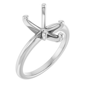 14K White Gold  12x8 mm Pear Solitaire Engagement Ring Mounting