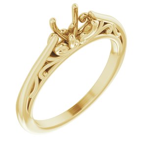 14K Yellow Gold 5.2 mm Round Engagement Ring Mounting