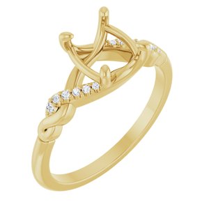 14K Yellow Gold 7.4 mm Round .05 CTW Lab-Grown Diamond Semi-Set Bypass Engagement Ring