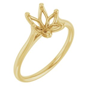 14K Yellow Gold 9x7 mm Oval Engagement Ring Mounting  