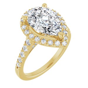 14K Yellow Gold 12x8 mm Pear 5/8 CTW Lab-Grown Diamond Semi-Set Engagement Ring