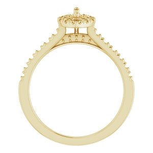 14K Yellow Gold 6x3.5 mm Marquise French-Set Engagement Ring Mounting  