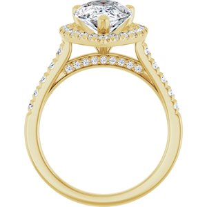 14K Yellow Gold 12x8 mm Pear 5/8 CTW Lab-Grown Diamond Semi-Set Engagement Ring