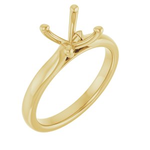 14K Yellow Gold 9x7 mm Oval Solitaire Engagement Ring Mounting