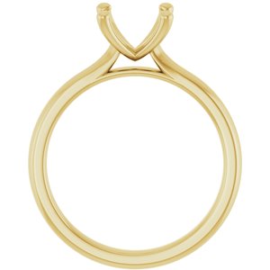 14K Yellow Gold 9x7 mm Oval Solitaire Engagement Ring Mounting