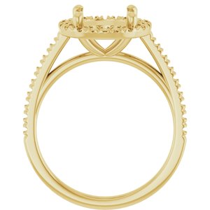 14K Yellow Gold 9 mm Round French-Set Engagement Ring Mounting