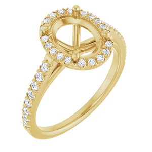 14K Yellow Gold 9 x 7 mm Oval 1/4 CTW Lab-Grown Diamond Semi-Set Engagement Ring