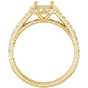 14K Yellow Gold 8x6 mm Oval 1/4 CTW Natural Diamond Semi-Set French-Set Engagement Ring  