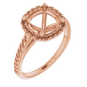 18K Rose Gold 8x8 mm Cushion French-Set Engagement Ring Mounting