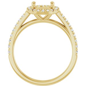 14K Yellow Gold 9 x 7 mm Oval 1/4 CTW Lab-Grown Diamond Semi-Set Engagement Ring
