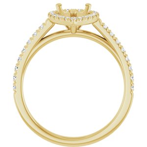 14K Yellow Gold 9 x 6 mm Pear 1/4 CTW Lab-Grown Diamond Semi-Set Engagement Ring