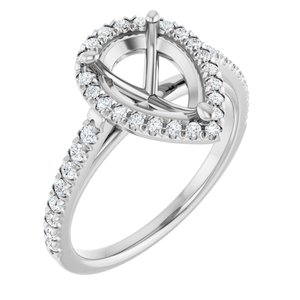 14K White Gold 10 x 7 mm Pear 1/4 CTW Lab-Grown Diamond Semi-Set Engagement Ring