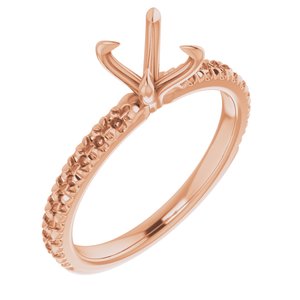 14K Rose Gold 6 mm Round French-Set Engagement Ring Mounting