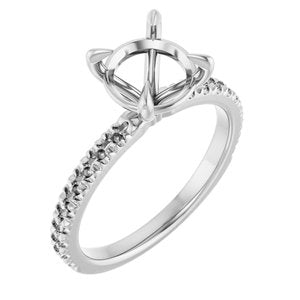 Platinum 8 mm Round French-Set Engagement Ring Mounting  