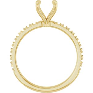 14K Yellow Gold 6.5 mm Round French-Set Engagement Ring Mounting  