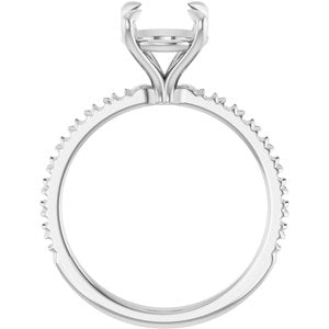 Platinum 8 mm Round French-Set Engagement Ring Mounting  