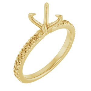 14K Yellow Gold 6.5 mm Round French-Set Engagement Ring Mounting  
