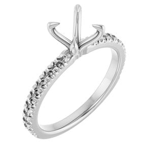 Platinum 6.5 mm Round French-Set Engagement Ring Mounting  