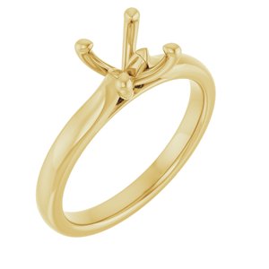14K Yellow Gold 8x6 mm Oval Solitaire Engagement Ring Mounting