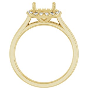14K Yellow Gold 8 mm Round 1/8 CTW Lab-Grown Diamond Semi-Set Engagement Ring