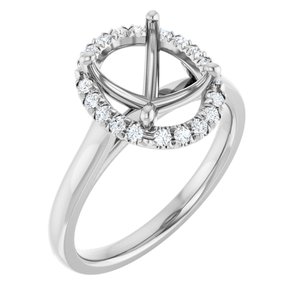 14K White Gold 10 x 8 mm Oval 1/6 CTW Lab-Grown Diamond Semi-Set Engagement Ring