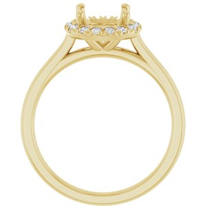 14K Yellow Gold 9 x 7 mm Oval 1/8 CTW Lab-Grown Diamond Semi-Set Engagement Ring