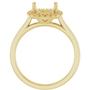 18K Yellow Gold 10x8 mm Oval French-Set Engagement Ring Mounting