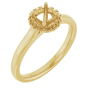 14K Yellow Gold 5.2 mm Round French-Set Engagement Ring Mounting