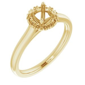 14K Yellow Gold 4.8 mm Round French-Set Engagement Ring Mounting