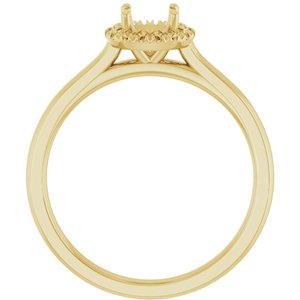 14K Yellow Gold 5.2 mm Round French-Set Engagement Ring Mounting